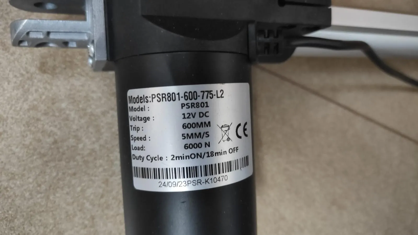 linear actuator specs