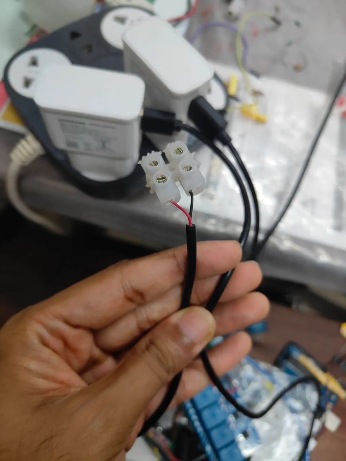 usb cables exposed