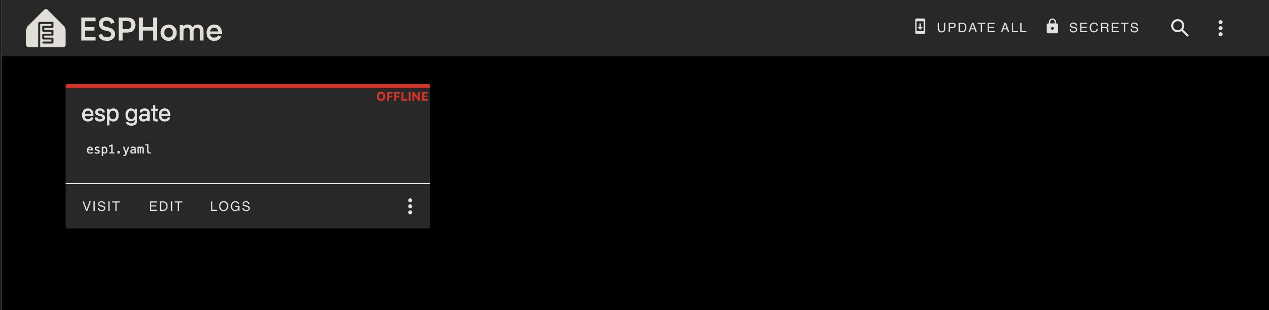 esphome dashboard